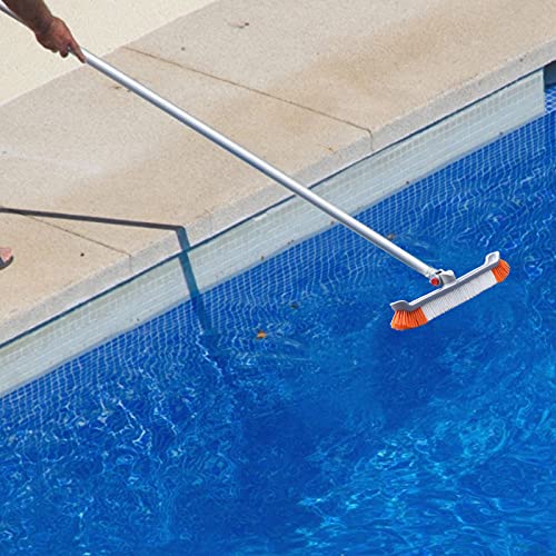 AgiiMan Swimming Pool Brushes with Pole 18 Polished Nylon Bristles