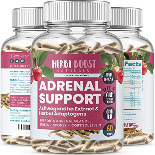 HERBI BOOST NATURALS Adrenal Support Supplement [1300mg NonGMO