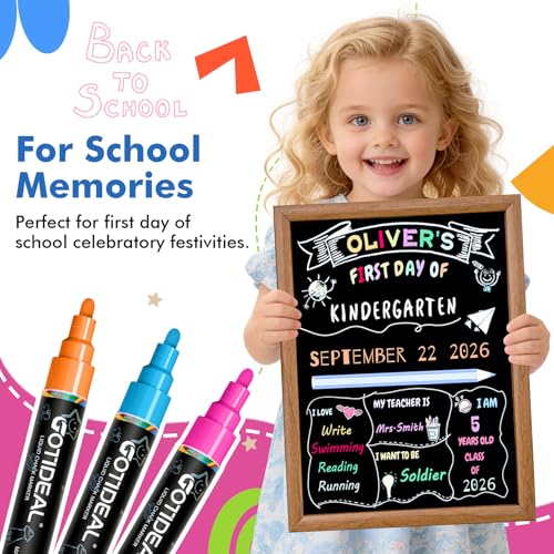 GOTIDEAL Chalk Markers, 30 Colors Liquid Chalk Markers for Blackboard Chalkboard Calendar Glass Neon Pens, Washable Window Marker Paint and Drawing for Car, Auto, Bistro,Mirror Wet Erase Chisel Tip