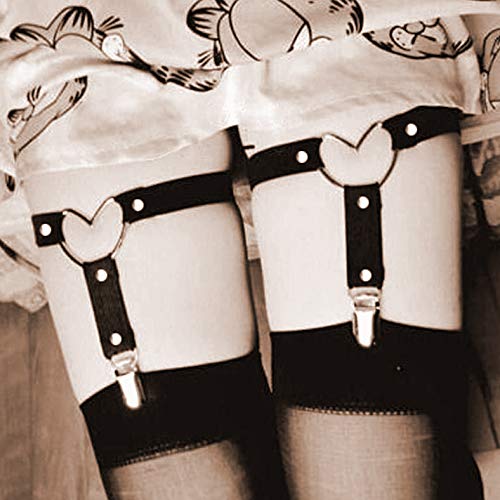 KLOUD City Sexy Heart Leg Garter Belt Anti-Slip Clips Elastic Punk Harness