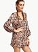 Milumia Women's Bohemian Floral Print Long Sleeve Crochet Swing Dress