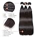 FASHION QUEEN Hair Straight Weave 8A Brazilian Straight Hair 3 Bundles with Lace Closure Free Part Mixed Size Length Perfect for Natural Color Hair Weft (12 14 16 +10)