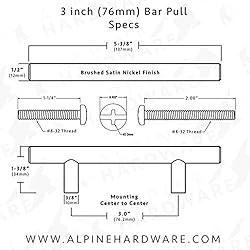 ALPINE HARDWARE PREMIUM SOLID Euro Style Bar Handle
