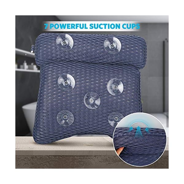 tomight-Bath-Pillow4D-Air-Mesh-Bathtub-Pillow-with-7-Suction-Cups-Support-Head-Back-Shoulder-and-Neck-for-All-Bathtub-Hot-Tub-Jacuzzi-and-Home-Spa-Dark-Blue tomight Bath Pillow,4D Air Mesh Bathtub Pillow with 7 Suction Cups, Support Head, Back, Shoulder and Neck, for All…