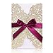 Laser cut wedding baby shower party invitations - 25pcs Gold Glitter Hollow Rose Invitation Cards With printable inner sheet,Ribbon and Envelopes for Wedding Baby Shower Bridal Shower Engagement party