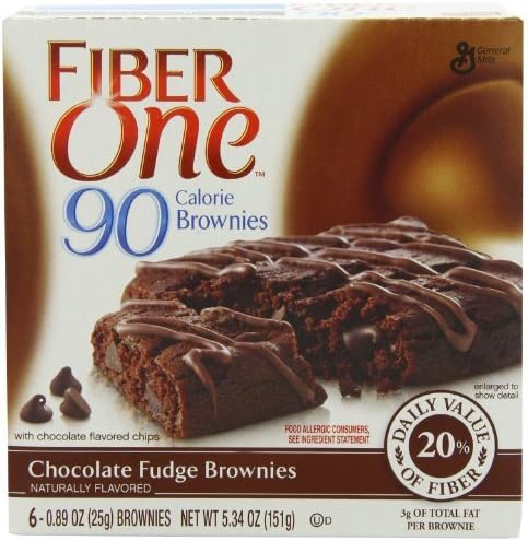 Fiber One 90 Calorie Brownies, Chocolate Fudge, 5.34-Ounce (Pack of 4) by Fiber One Snacks
