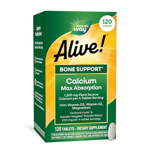 Nature’s Way Alive! Calcium Bone Support Tablets*, Max Absorption Calcium Suppl…