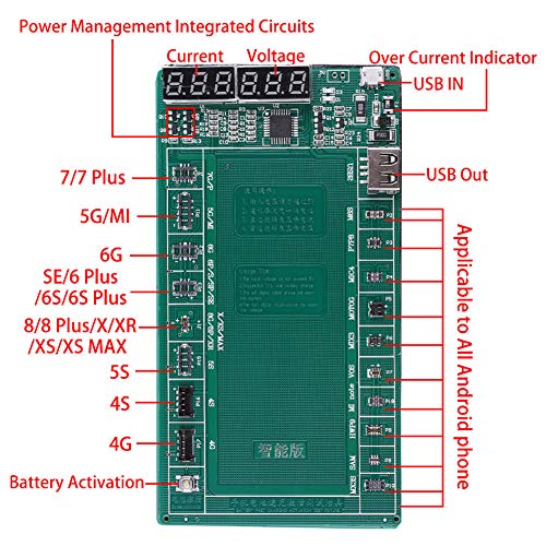 Universal Quick Charging Test Fixture Plate Battery Activation Board for iOS/Android Phone(Green)