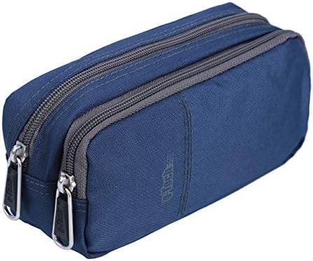 Pencil Case Organizer Only Warm Pencil Bag with Double Zippers Navy