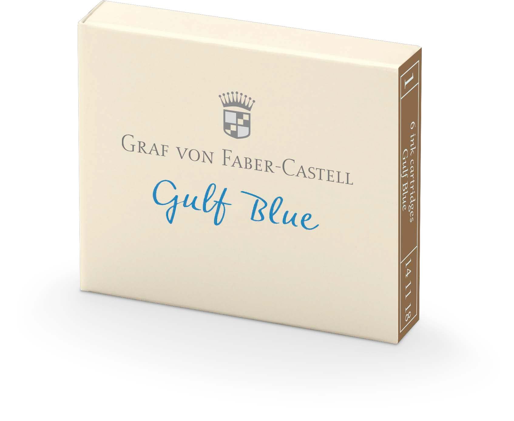 Graf von Faber-Castell 6 Ink cartridges: Gulf Blue, 141118