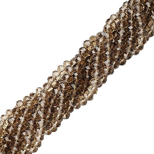 8mm Assorted Crystal Beads Faced Glass Beads Crystal Rondelle Bead,70pcs (Transparent grey)