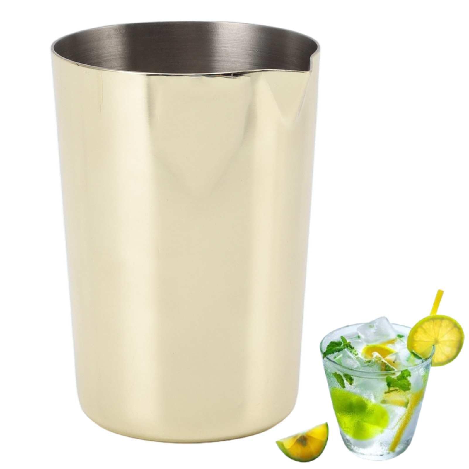Cocktail Shaker Tins, Stainless Steel Cocktail Shaker Jug Metal Bar Mixing Pitcher for Stirring Drinks Cocktail Pitcher Drink Maker for Bar(Gold)