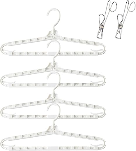 Amazon Co Jp Feifyw バスタオルハンガー タオルハンガープ ラスチック 伸縮 幅広 ハンガー ラスチックハンガー 多機能ハンガー 洗濯物干し 屋外 室内 大判バスタオルにも対応 ４本セット 洗濯バサミ２個付き ホワイト ホーム キッチン