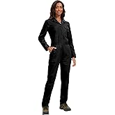WORK IDEA Women's Long Sleeve Coveralls - 100% Cotton Work Jumpsuits Action Back And Utility Pockets with Hook