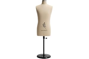 Lavandeform Half Scale Dress Form Male（NOT Adult Full Size,Tailor Not Fully Pinnable Dressmaker Dummy, Professional Custom Mannequin for Man,1/2 Scale Dress Form for Sewing (beiges)