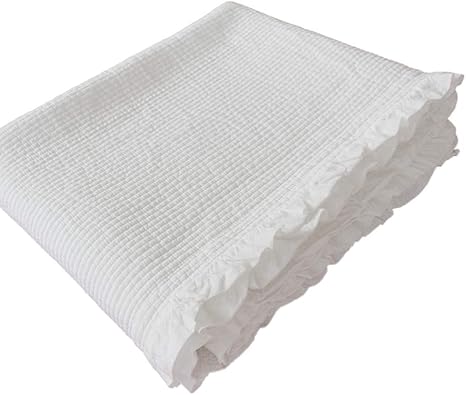 Amazon 柔らかい コットン フリル敷きパッド ベッドパッド ウォッシャブル 綿100 吸水速乾 抗菌防臭 アイボリーホワイト クイーン 170ｘ210cm ベッドパッド 敷きパッド オンライン通販