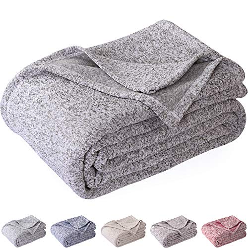 Original Throws Woven Blanket (Twin Size, Grey And White) Cozy