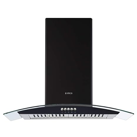 Elica 60 cm 1100 m3/hr Chimney (TCG SLIM BF 60 NERO, 2 Baffle Filters, Black)