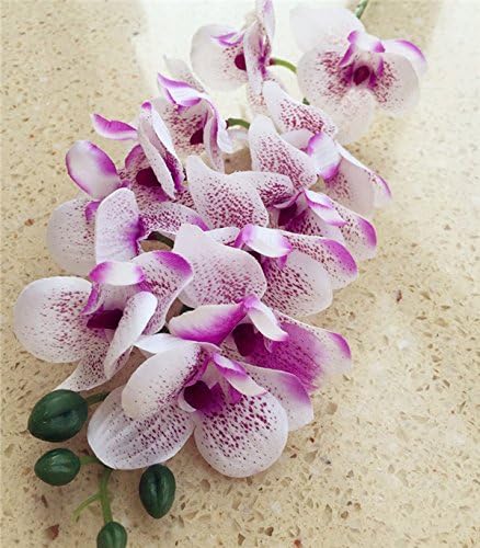 jiumengya 10pcs Silk mini Cymbidium Orchid Flower 11 Heads/Piece 65cm Simulated Fake Mini Phalaenopsis Orchids Wedding Party Artificial Decorative Flowers (lighter purple)