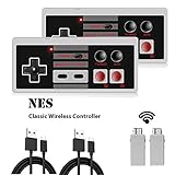 Wireless NES Classic Mini Rechargeable Controller,NES Wireless Gamepad for Nintendo Mini NES Classic Edition, Wireless Joypad & Gamepads Controller (2 Pack)