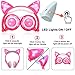 Kids Headphones Glowing Cat Earphones Over/on Ear with LED USB, Rechargeable Wired Foldable Game Headset for Girls Boys Toddlers Phone PC, Learning Education Toys Holiday Christmas Birthday Gifts