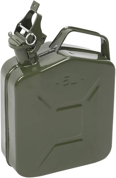 Bonnlo 5L Fuel Oil Storage Can Metal Petrol Diesel Tank with Spout