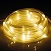 LE 22.97ft Solar Rope String Lights, Waterproof IP55, 50 LED, 3000K Warm White, Light Sensor, 2 Light Modes, Outdoor Rope Lights For Christmas Home Garden Bedroom Party Decoration