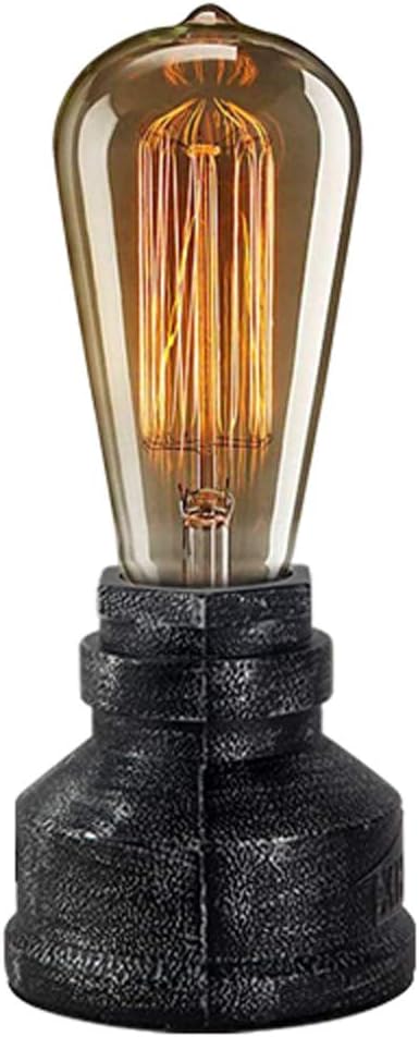 YUENSLIGHTING Vintage American Village Style Desk Light Creative Table Lamp Iron Steel Water Pipe Table Night Lights,Bedside Desk Lamps,Industrial Steampunk Retro E27 Holder Fitting Lighting Fixture