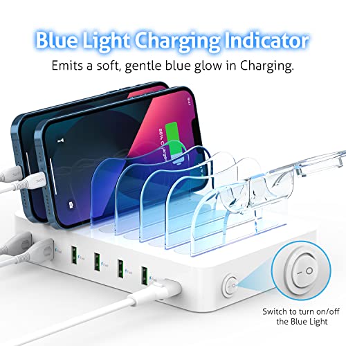 SooPii Premium 6Port USB Charging Station Organizer for Multiple