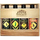 Hot Sauce Gift Set Habanero Jalapeño Garlic Pineapple Sauce 4 Pack