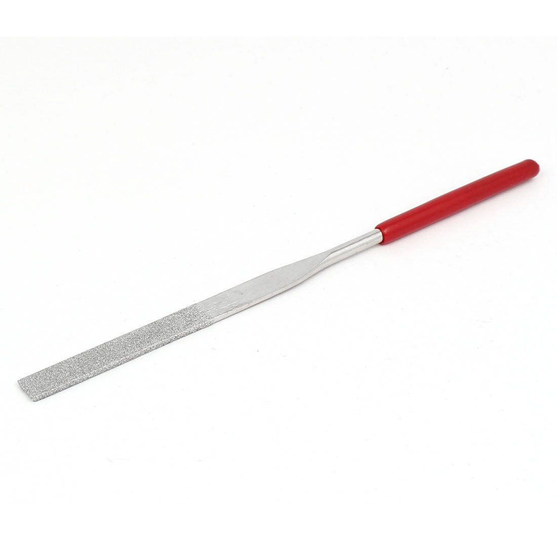 Sourcingmap 160mm Long Metal Rubber Handle Diamond Coated Double Cut Flat File Hand Tool