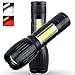 LED Flashlight with Magnetic Base,1200 Lumen Super Bright Tactical Flashlights, Zoomable Focus 7 Light Mode Flash Lighting for Work Light, Camping, Biking, Emergency, Survival (2 Pack)