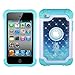 iPod 4 Case, iPod Touch 4 Case, MagicSky [Shock Absorption] Studded Rhinestone Bling Hybrid Dual Layer Armor Defender Protective Case Cover for iPod Touch 4th Generation (Mermaid)