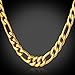U7 Figaro Chain 22 Inch Gold Plated 5mm Wide Chains Necklace for Men Women