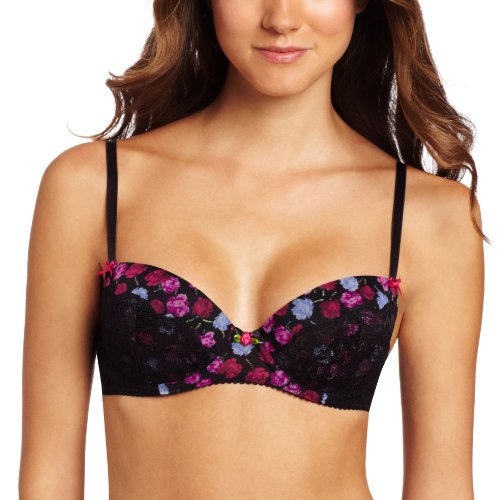 Betsey Johnson Women's Stretch Mesh and Lace Demi Bra Bra