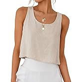 IDEALSANXUN Womens Scoop Neck Crop Tank Tops Spring Summer Sleeveless Tops