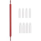 Panel Line Eraser Tips Metal Stick for Model Kits - Wipping Clean Stick, Double Tips for 3mm and 5mm Replaceable Accessories for Assembly and Building (Red)