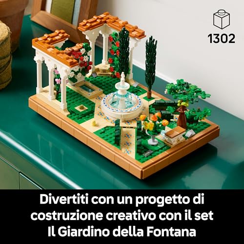 Icons Il Giardino della Fontana, Kit Fai da Te in Miniatura per Adulti con Pergole, Cipressi, Viti e Fiori, Idea Regalo Creativa di Compleanno o per Inaugurazione di Casa per Donna o Uomo 10359