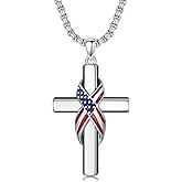 Cargari 925 Sterling Silver Cross Pendant Necklace for Men Women Amulet Necklace Protection Jewelry Religious Gifts(With Gift Box)