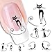 6Sheets(120PCS) Cartoon Cat Design Nail Art Stickers- Nail Vinyls Stencils Cute Decals Nail Tips Toe Decoration