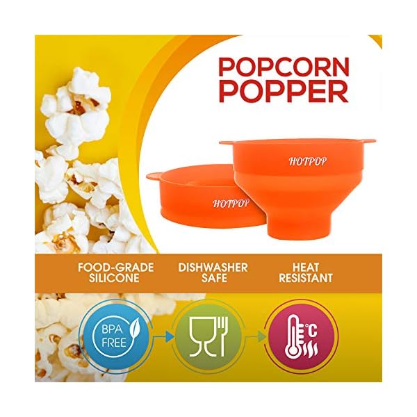 The Original Hotpop Microwave Popcorn Popper, Silicone Popcorn Maker