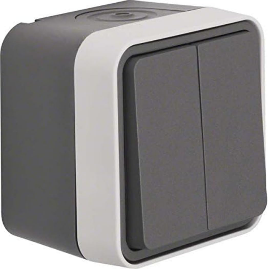 Berker Series Switch 2 Contacts 50753515 Ap Light Grey W.1 Button 4011334391173 Black