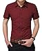 Aiyino Mens Print Casual Shirts Short Sleeve Fashion Cotton Shirts L Wine Red Shirt