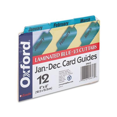 Oxford Index Card Guides with Laminated Tabs, Daily (131), 3" x 5