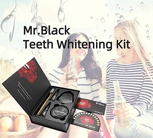 Mr. Black Pro Teeth Whitening Kit, 7 PCS, Activated Charcoal, 100% Natural, Gently Removes Stubborn Stains from Tobacco, Wine, Coffee for Longer Lasting Results - Image 3