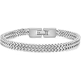 MOOSKI Bracelets for Men-Stainless Steel Franco Link Chain Mens Bracelet Gift Jewelry