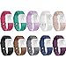 for Fitbit Charge 2 Bands, New Bracelet Strap Replacement Band Wristband with Secure Silicone Fasteners Metal Clasps for Fitbit Charge 2 (No Tracker) (Style B: 10Pcs, 5.7-8.2 Inches wrist)