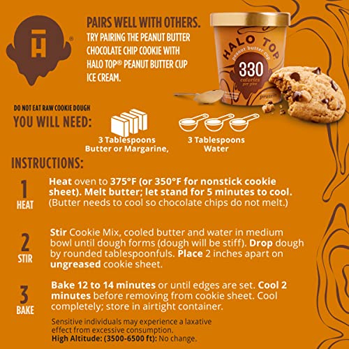 HALO TOP PEANUT BUTTER CHOCOLATE CHIP LIGHT COOKIE MIX, 12.6 OZ