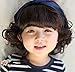 Child Cosplay Wig Curly Hair Lovely Bang Wig for Kids (Black Wig for 1-4 Years Old Kids)