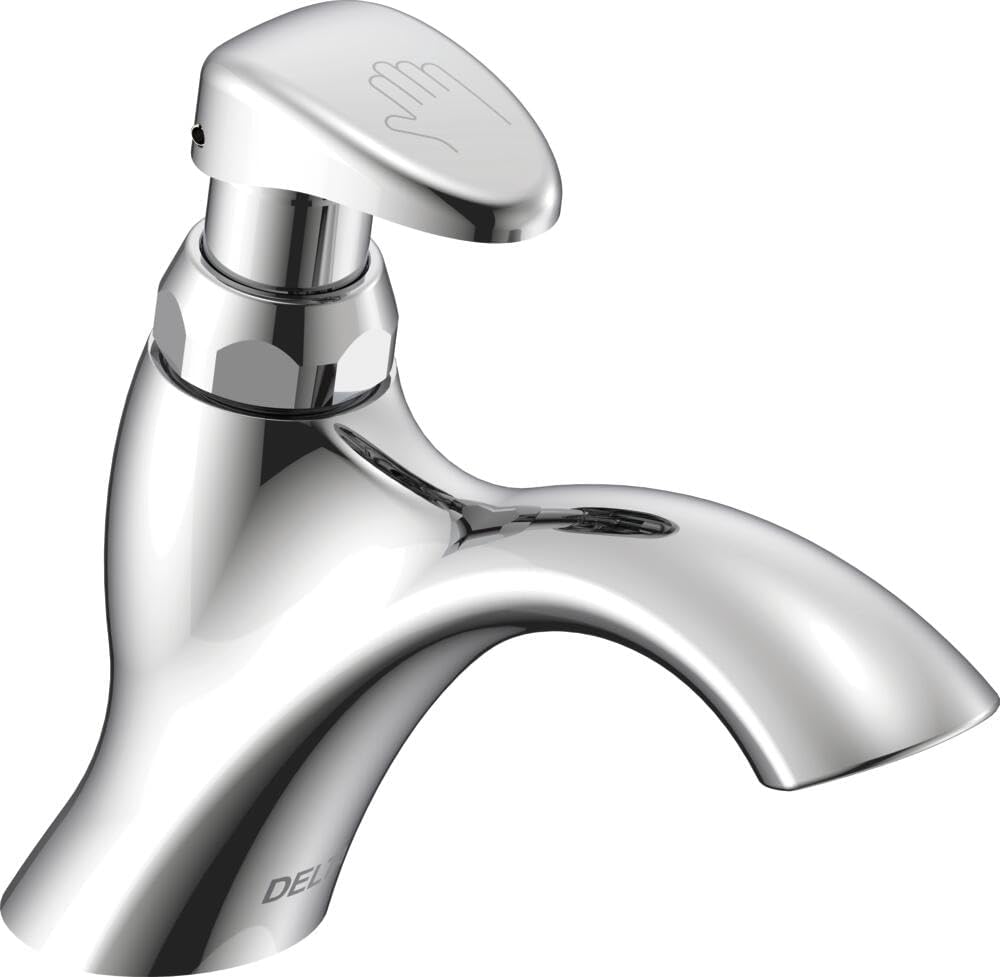 Delta Faucet 87T105 87T Single Hole Metering Slow-Close Bathroom Faucet, Chrome